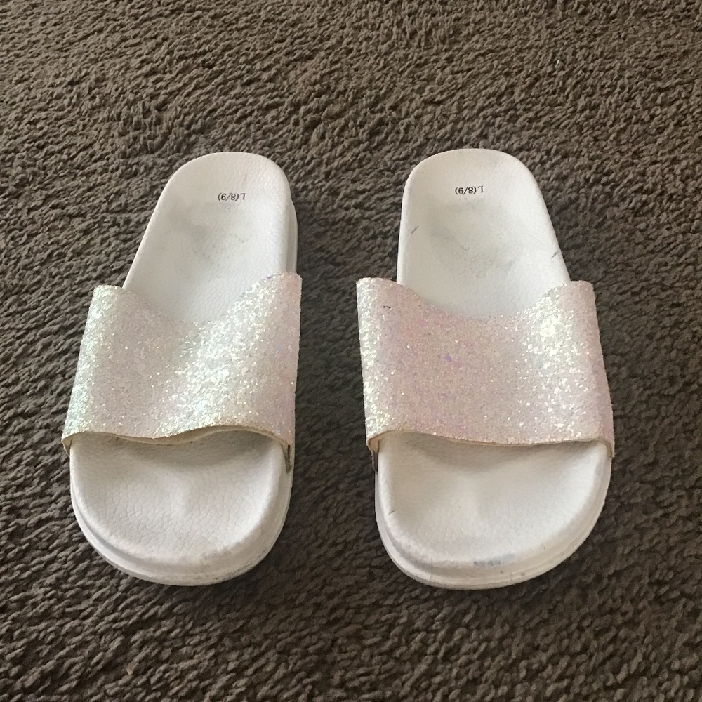 Well worn glitter sandals